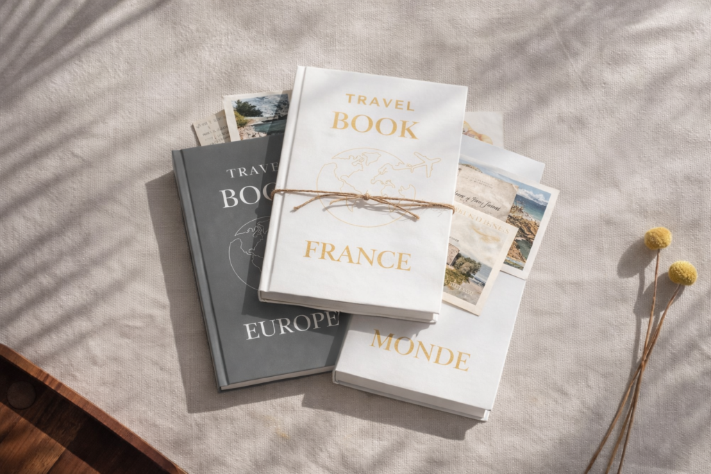Trois carnets Travel Book RÊV Studio pour conserver ses souvenirs de voyage