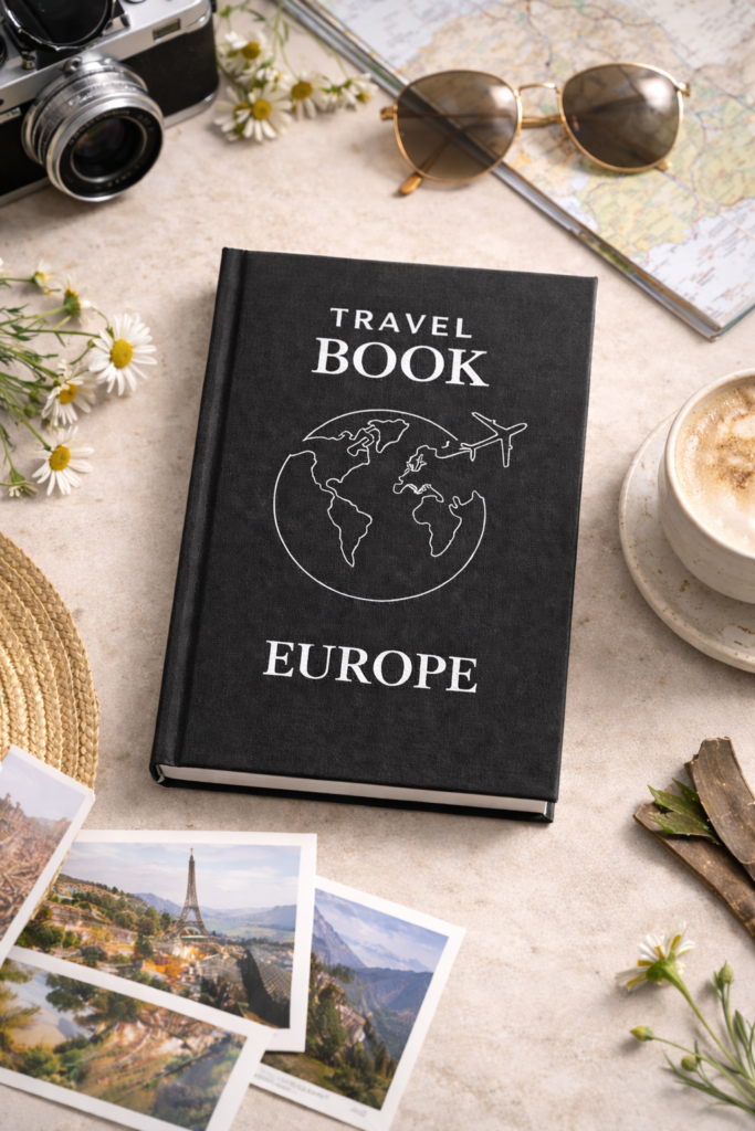 Travel Book Europe noir RÊV Studio - carnet de voyage Europe couverture noire