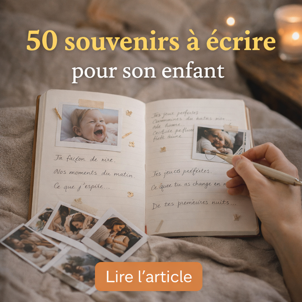 carnet de souvenirs enfant avec photos et idées de souvenirs à écrire pour garder une trace de son enfance